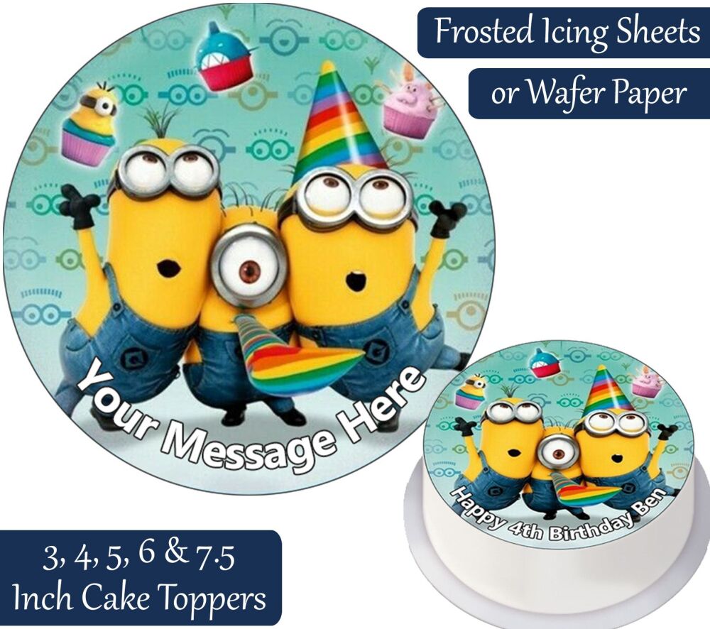 Minions Party Personalised Cake Topper