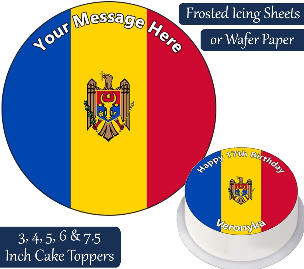 Moldova Flag Personalised Cake Topper