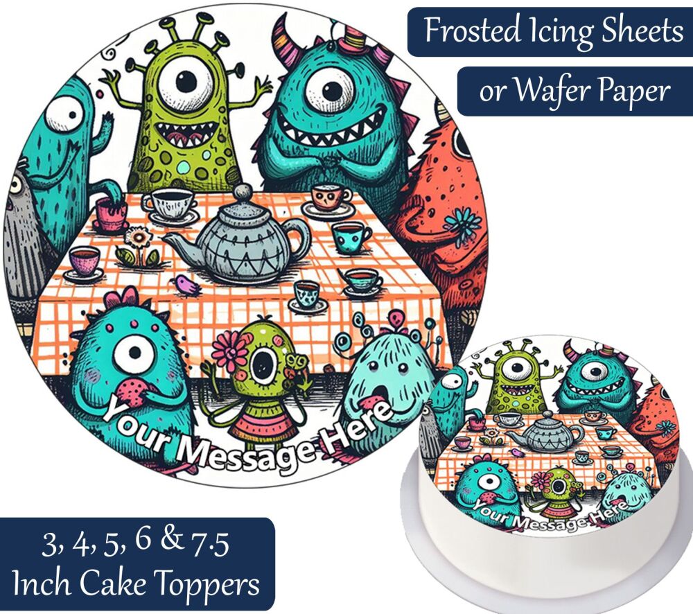Monster Tea Party Personalised Cake Topper
