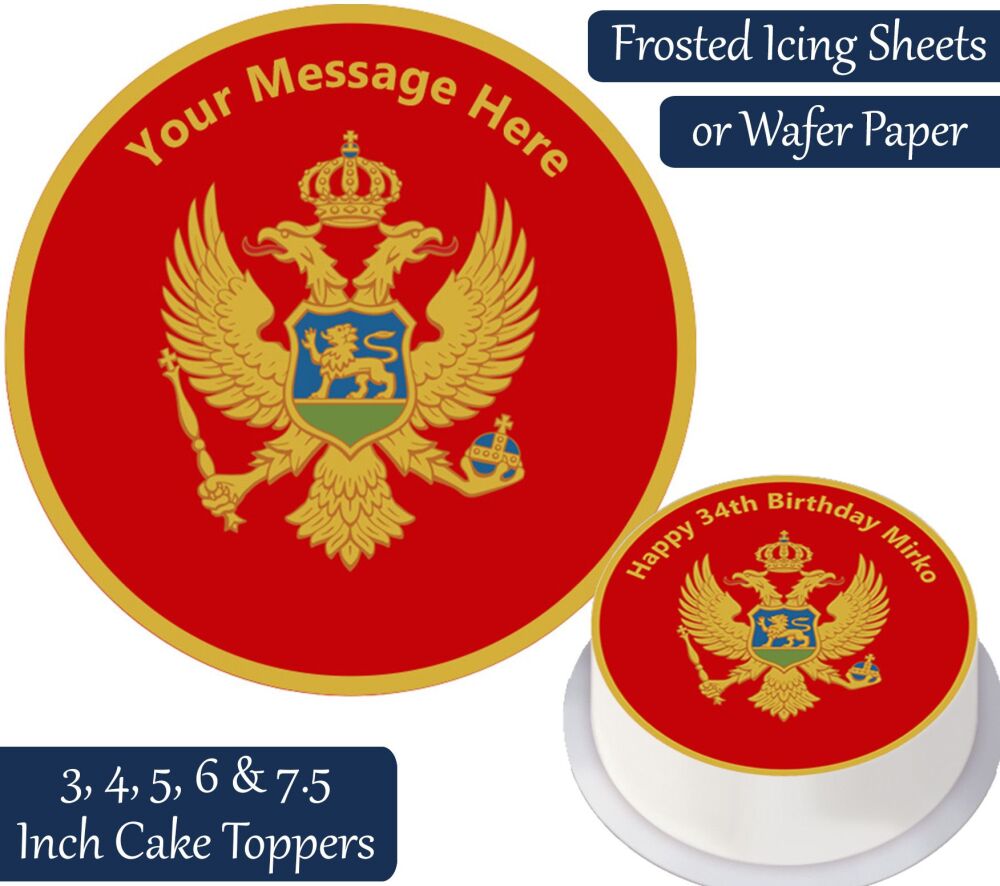 Montenegro Flag Personalised Cake Topper