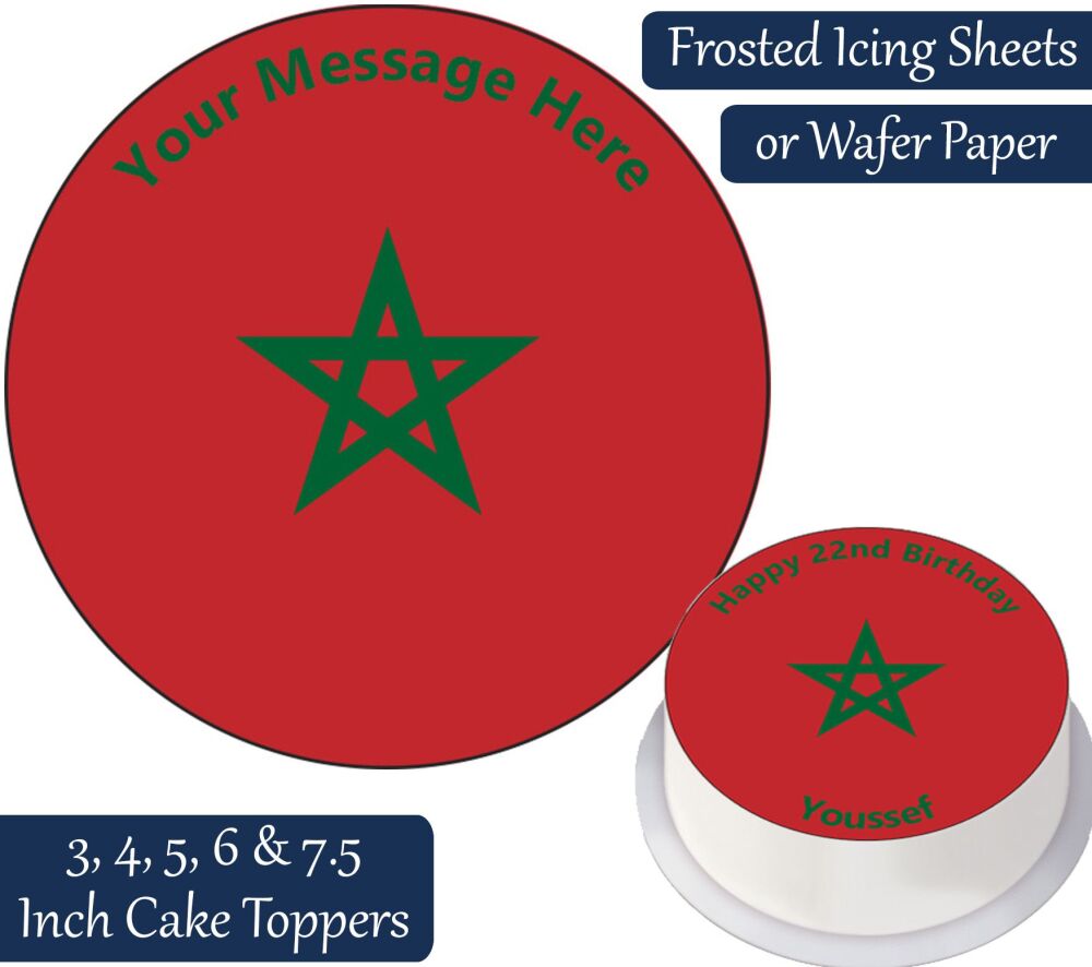 Morocco Flag Personalised Cake Topper