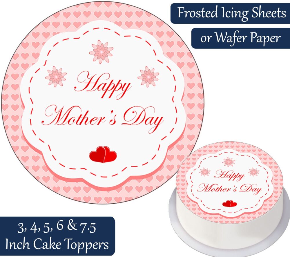 Mother's Day Hearts Personalised Cake Topper