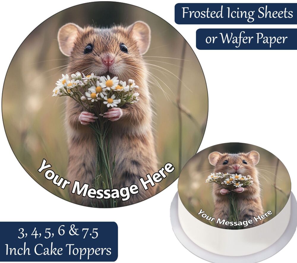 Mouse Flowers Personalised Cake Topper
