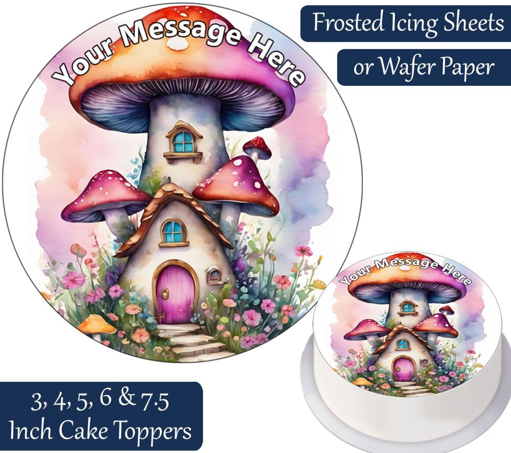 Mushroom House Personalised Cake Topper