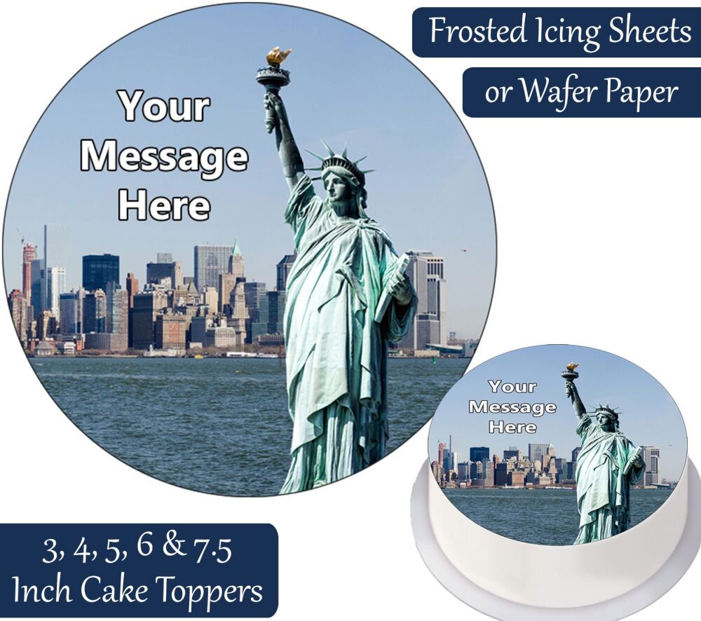 New York Statue of Liberty Personalised Cake Topper