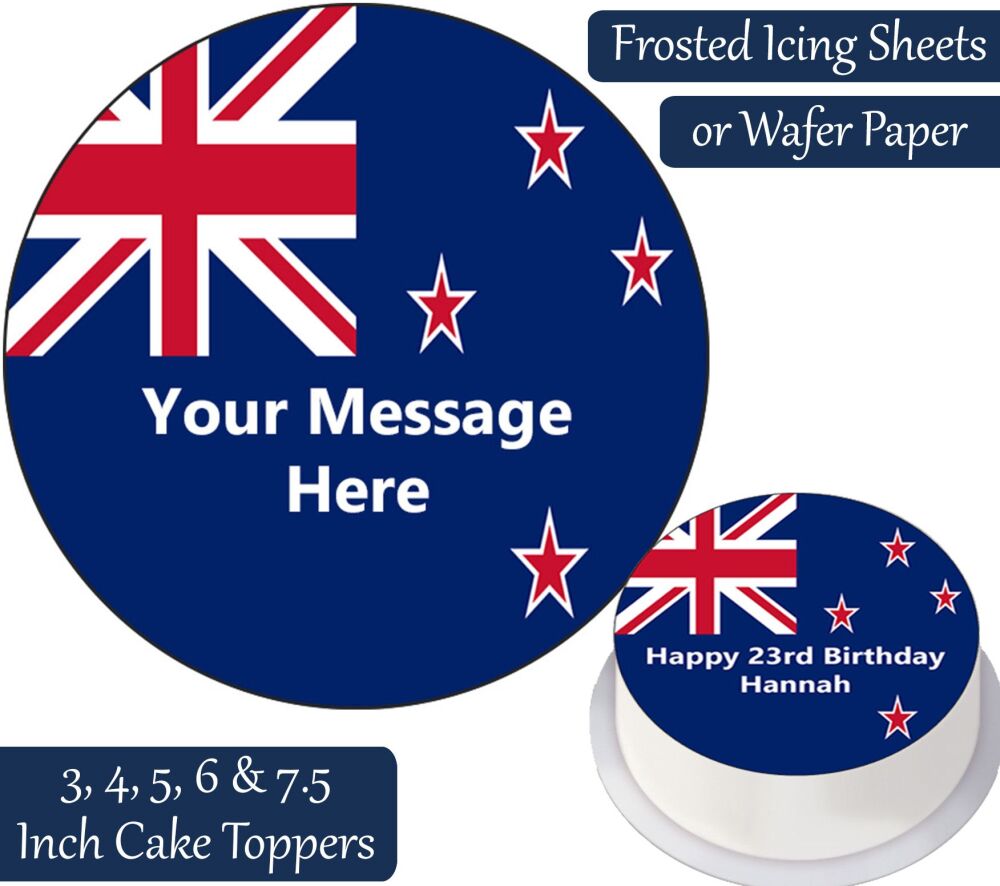 New Zealand Flag Personalised Cake Topper
