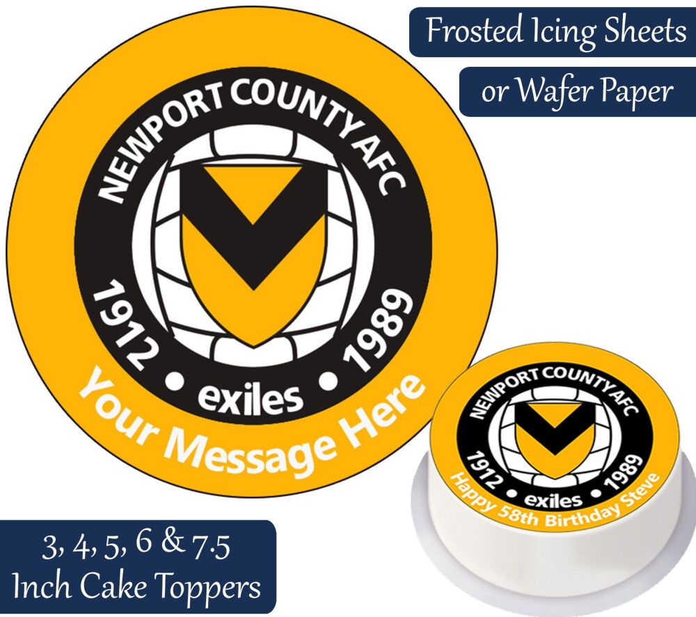 Newport County Football Personalised Cake Topper