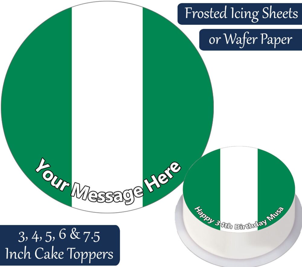 Nigeria Flag Personalised Cake Topper