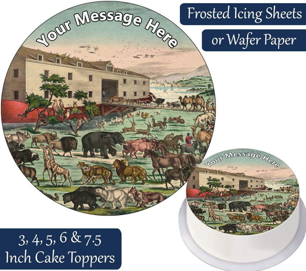 Noah's Ark Traditional Personalised Cake Topper
