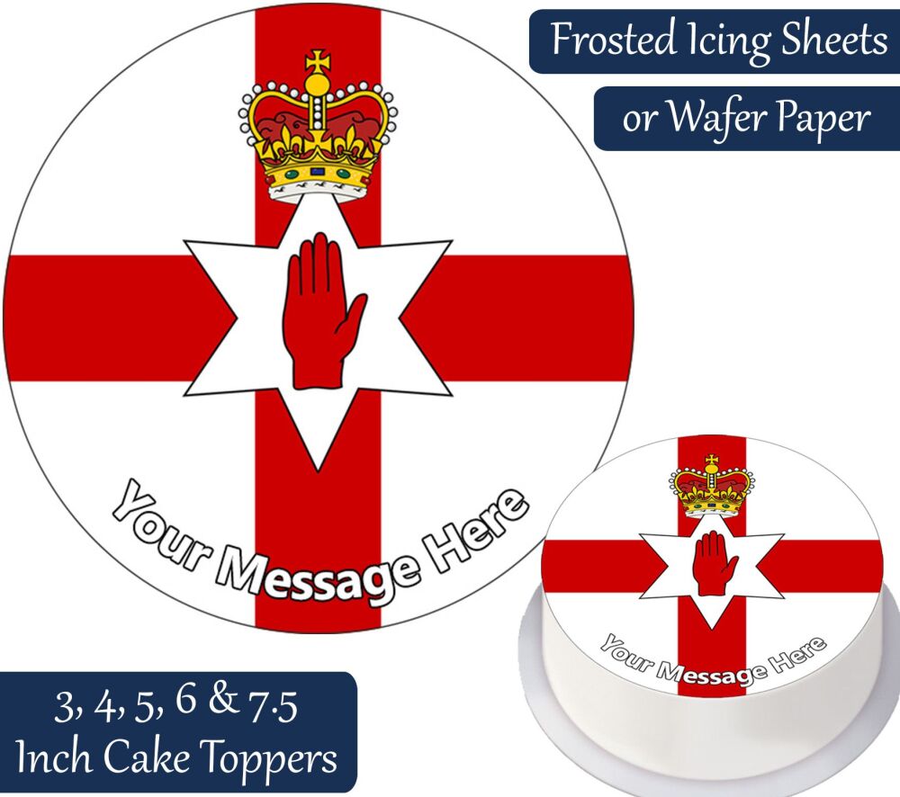 Northern Ireland Ulster Flag Personalised Cake Topper