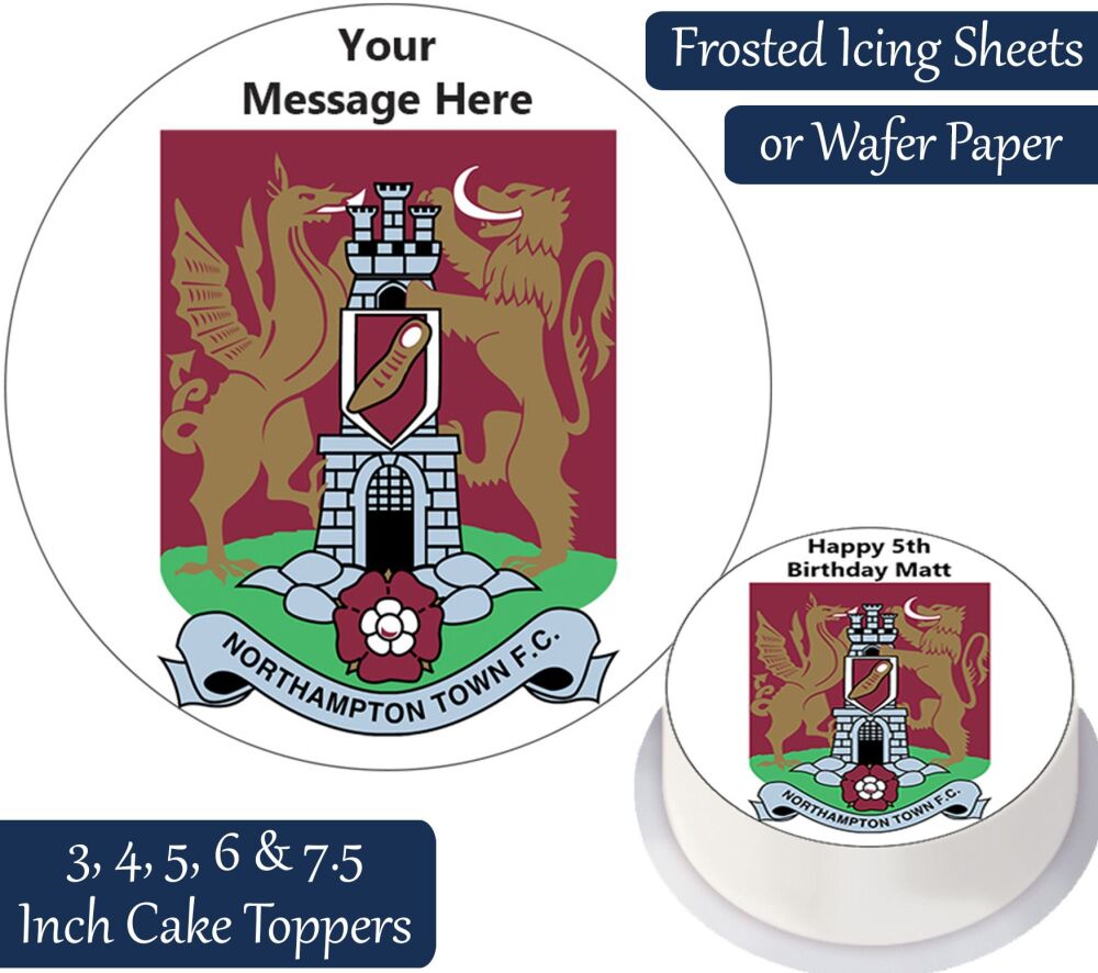 Northampton Town Football Personalised Cake Topper