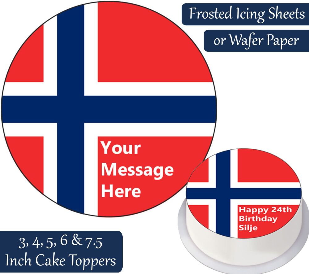 Norway Flag Personalised Cake Topper