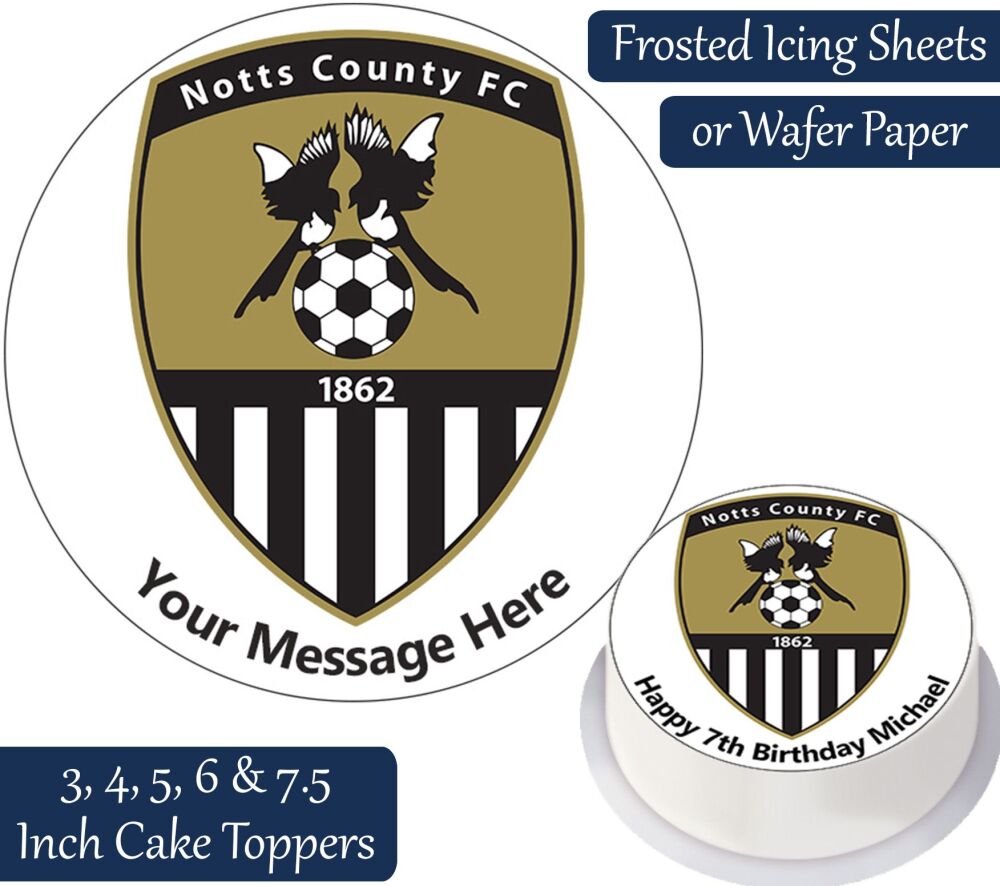 Notts County Football Personalised Cake Topper