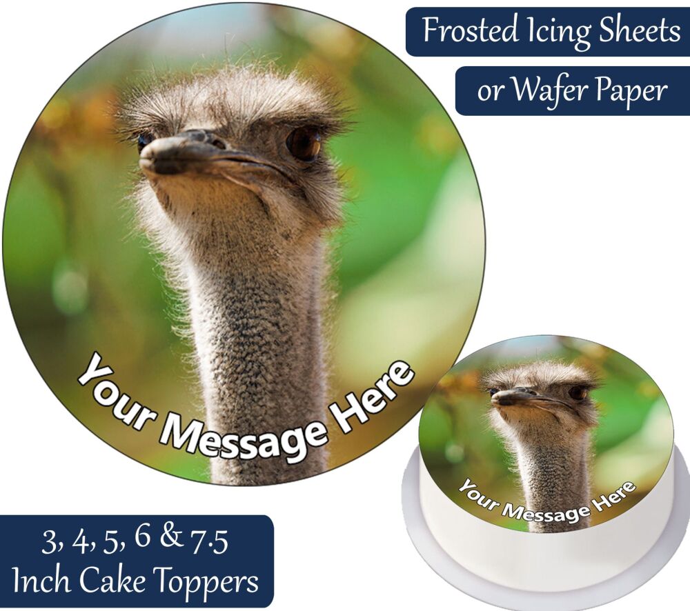 Ostrich Head Personalised Cake Topper