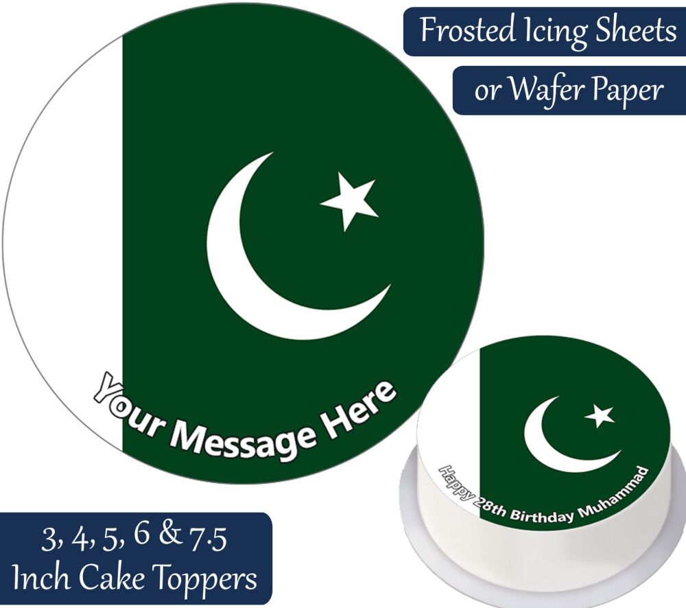 Pakistan Flag Personalised Cake Topper