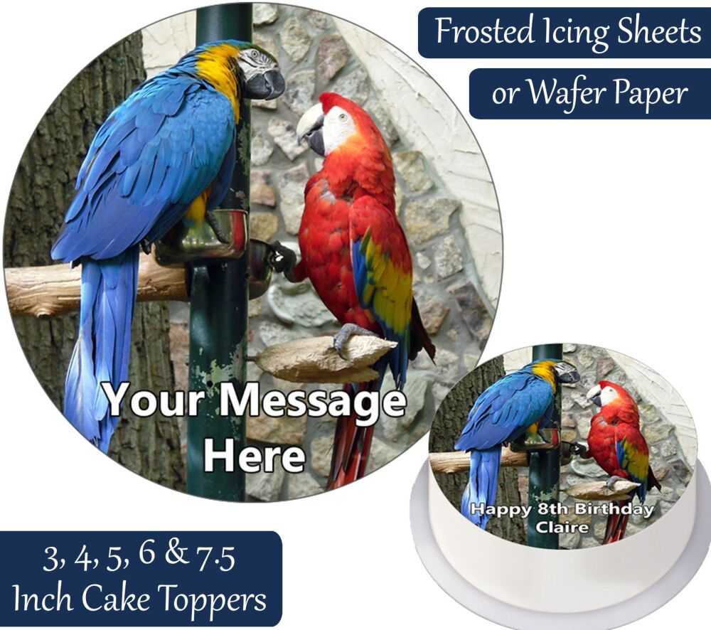 Parrots Personalised Cake Topper
