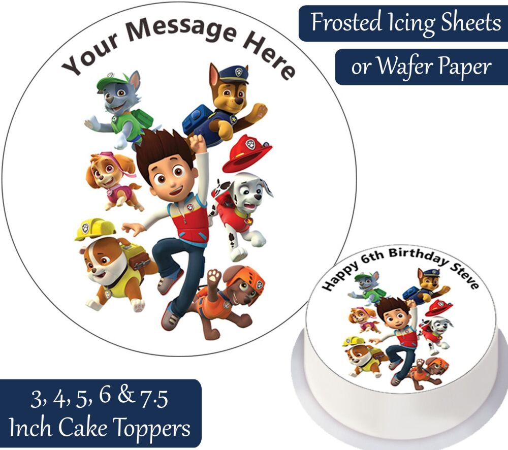 Paw Patrol Team Personalised Cake Topper