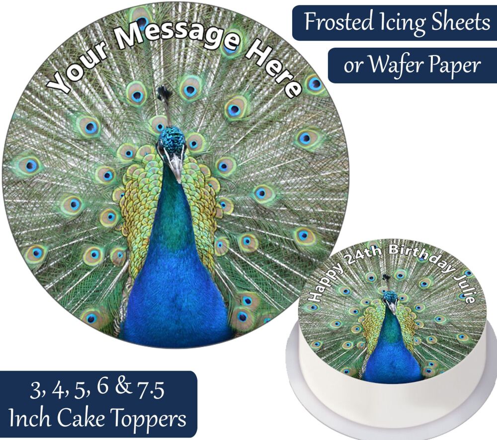 Peacock Personalised Cake Topper