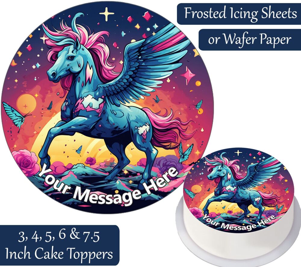 Pegasus Space Personalised Cake Topper