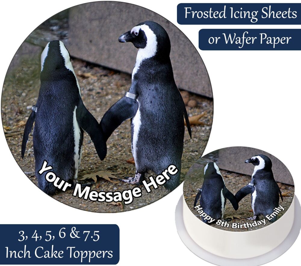 Penguins Personalised Cake Topper