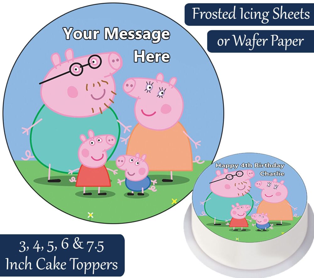 Peppa Pig Family Personalised Cake Topper