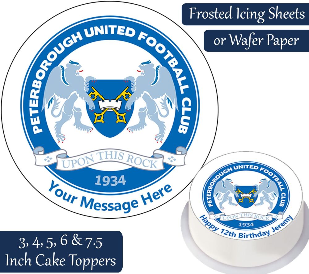 Peterborough United Football Personalised Cake Topper