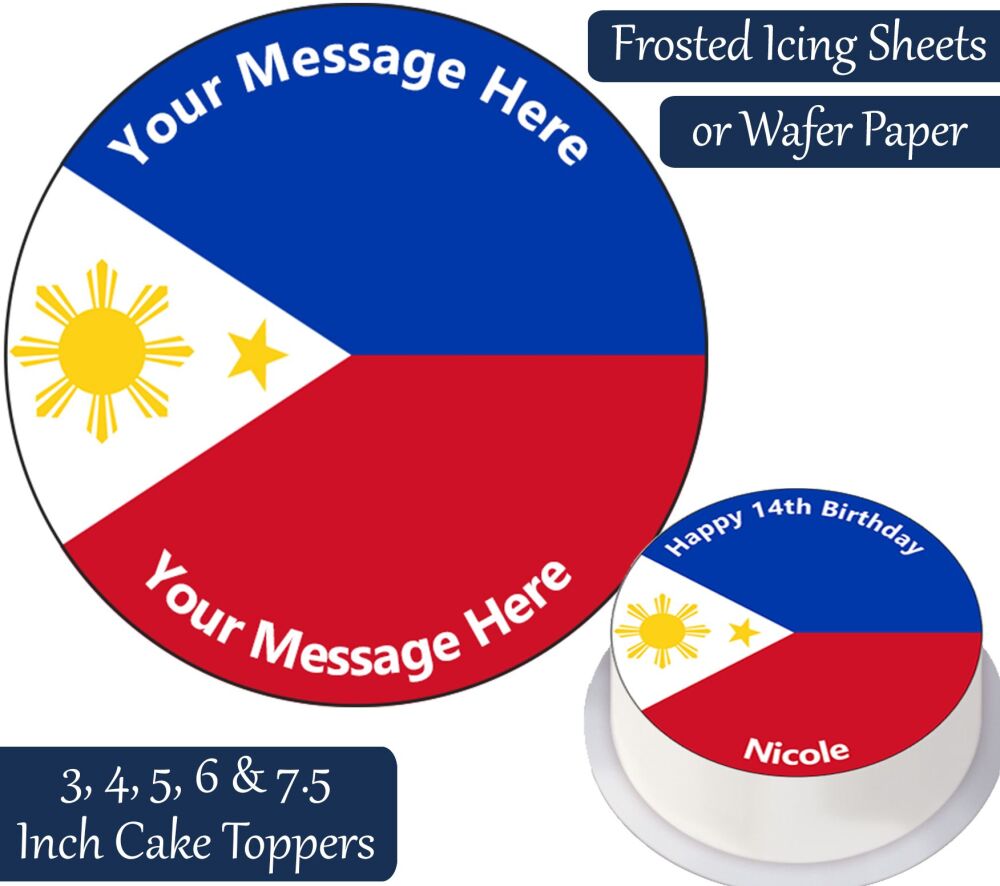 Philippines Flag Personalised Cake Topper
