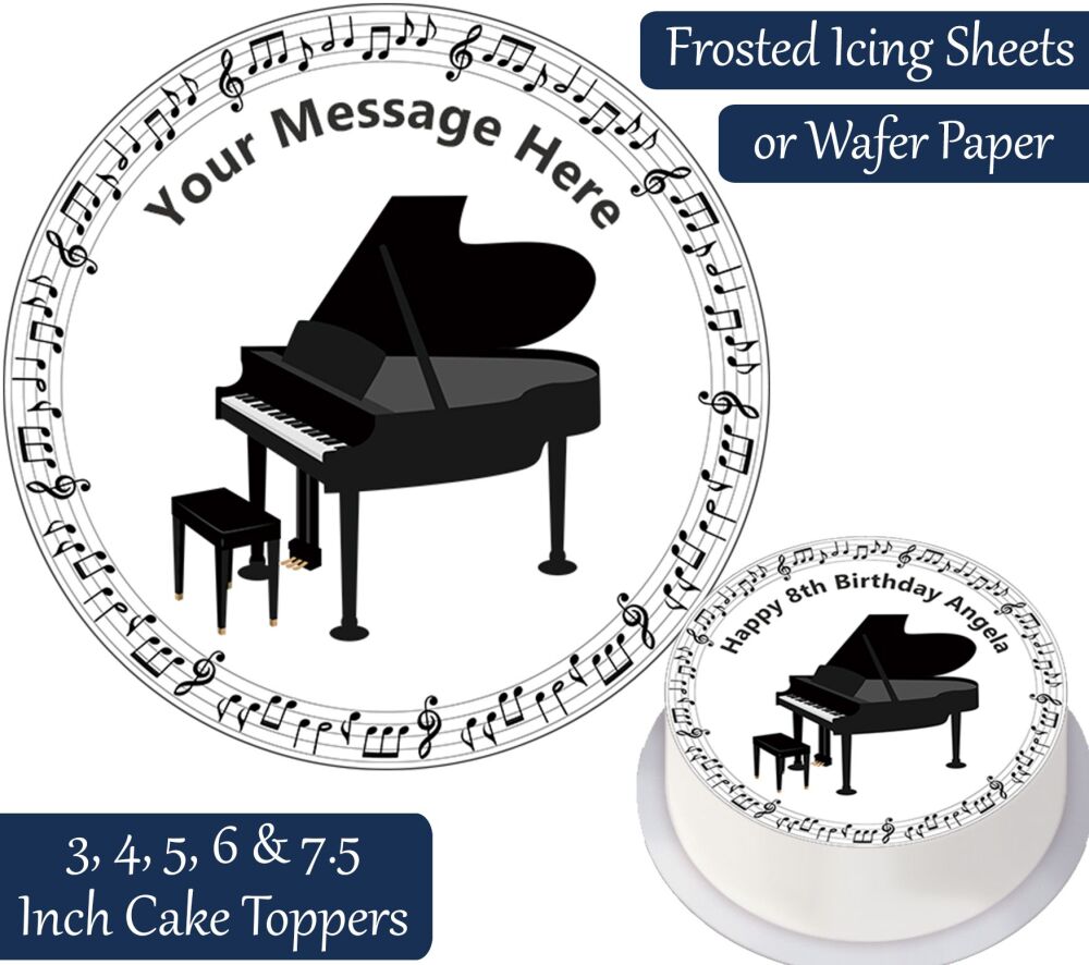 Piano Instrument Personalised Cake Topper