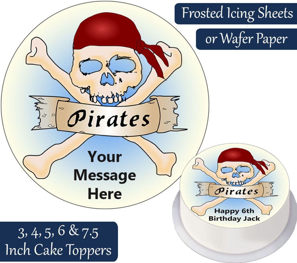 Pirate Skull Personalised Cake Topper