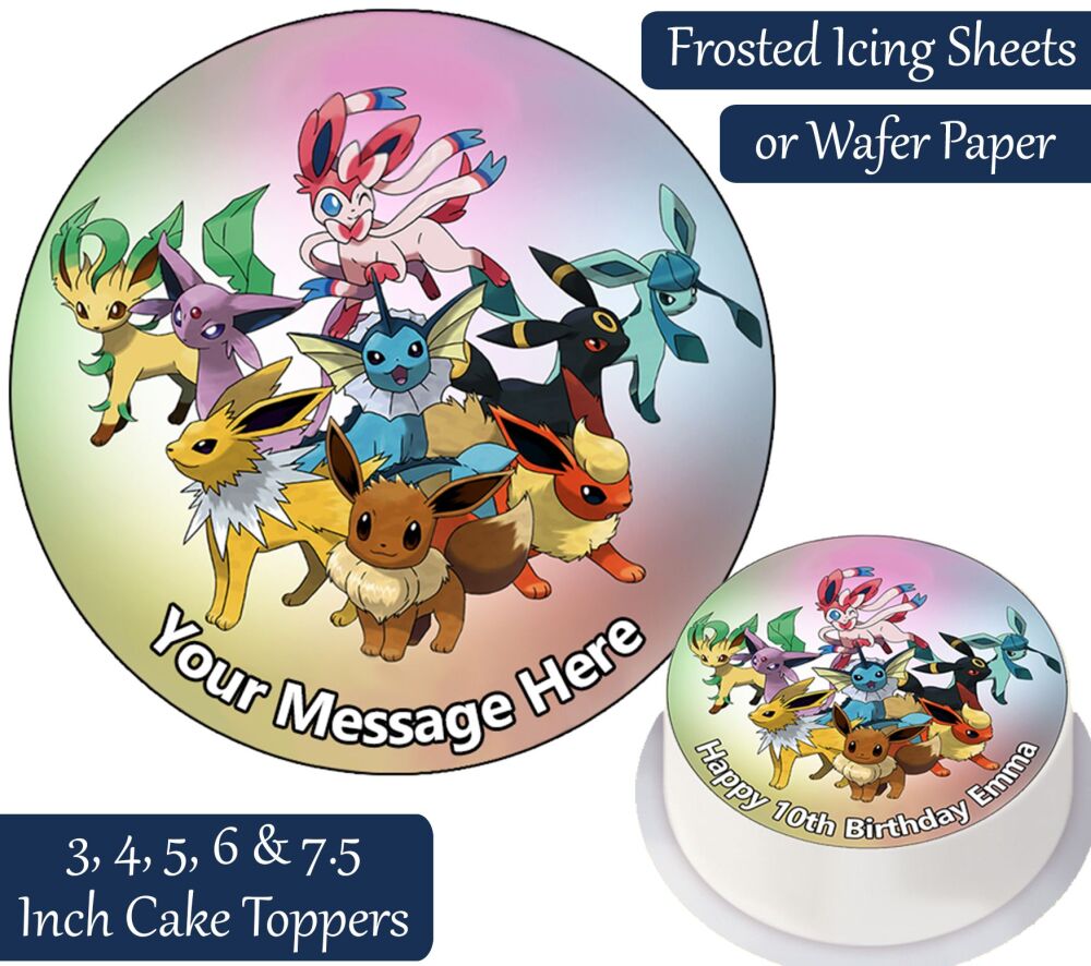 Pokemon Eevee Personalised Cake Topper