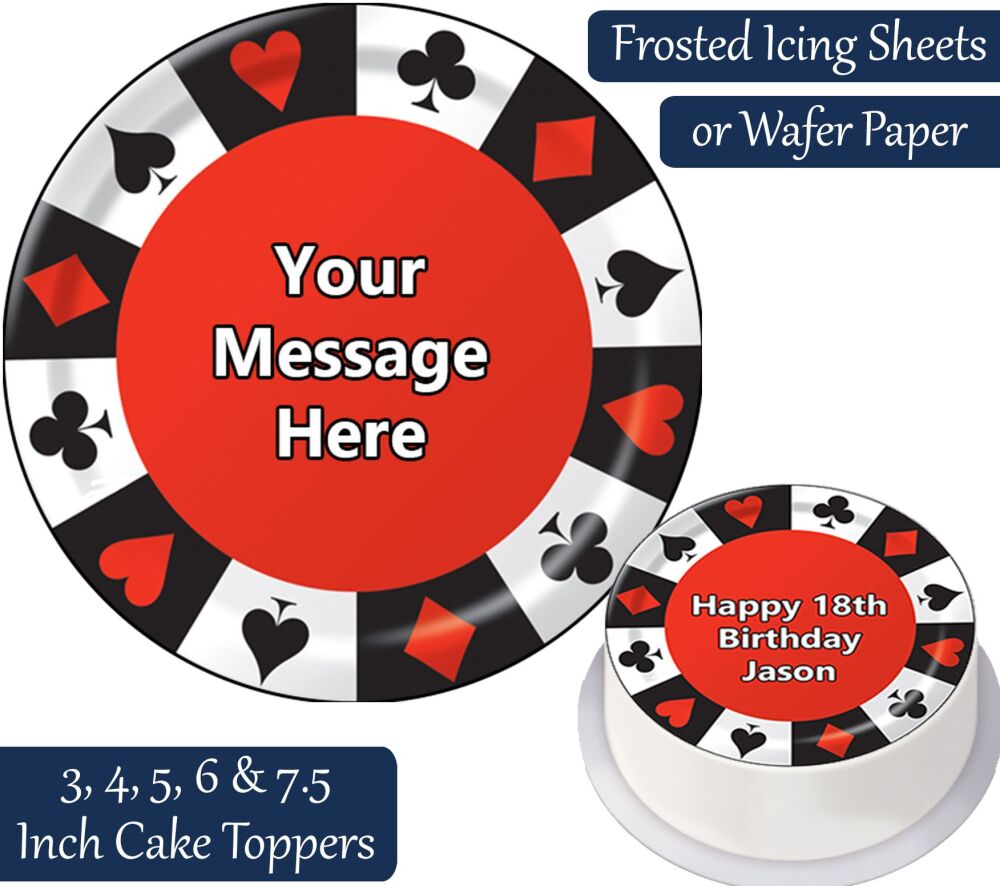 Poker Chip Personalised Cake Topper
