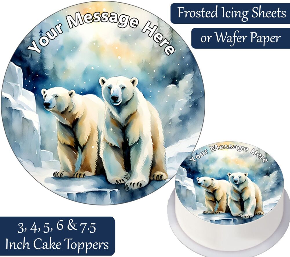 Polar Bear Personalised Cake Topper
