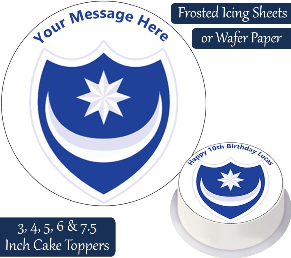 Portsmouth Football Personalised Cake Topper