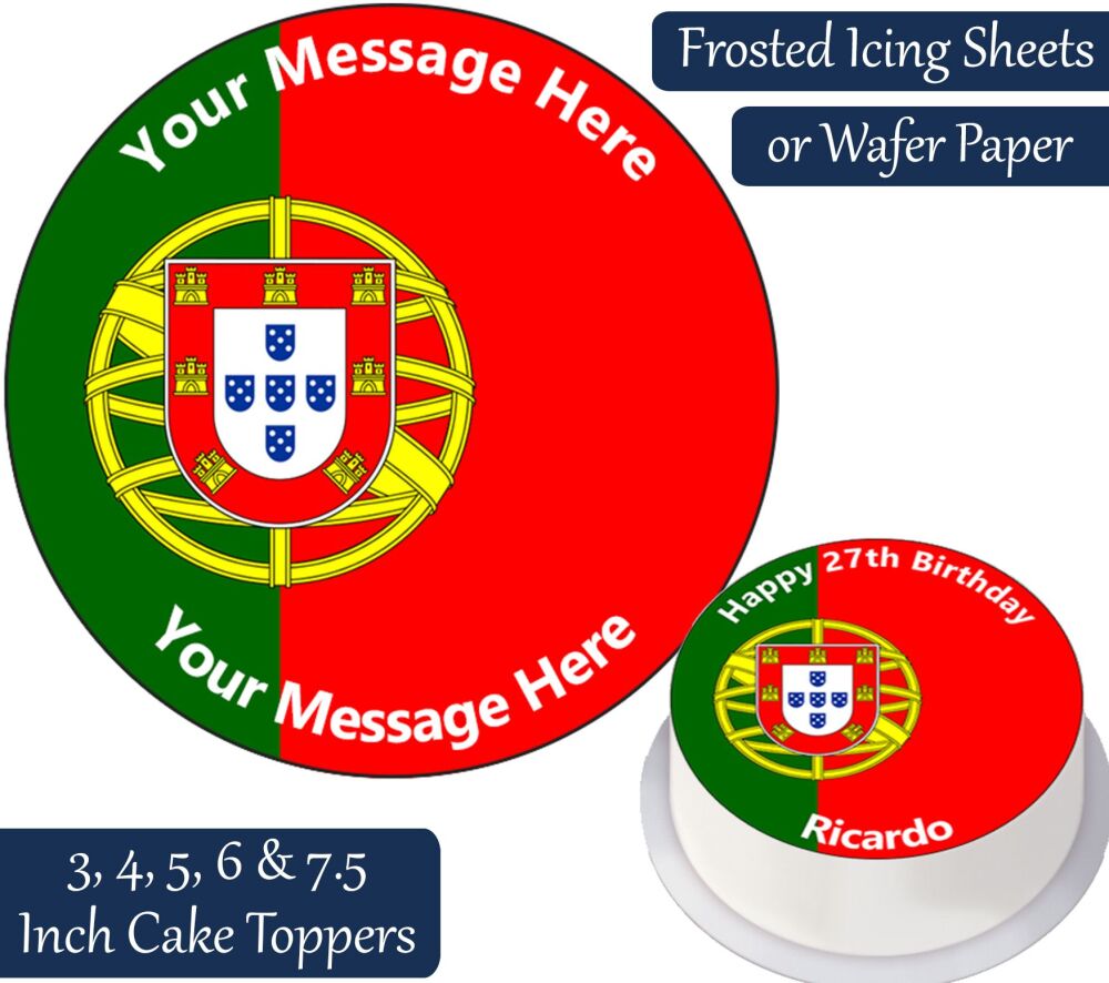 Portugal Flag Personalised Cake Topper