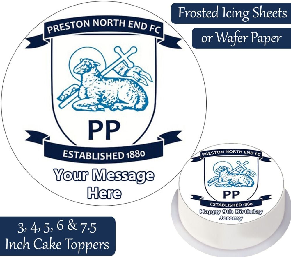 Preston North End Football Personalised Cake Topper