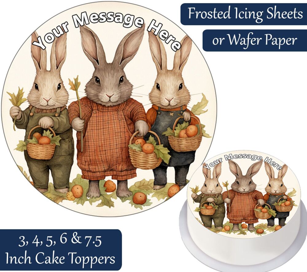 Rabbit Cartoon Personalised Cake Topper