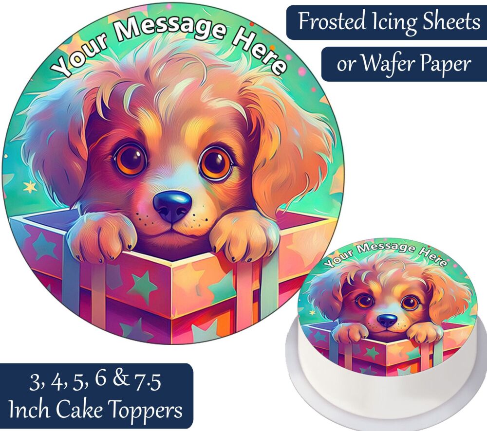 Puppy Gift Personalised Cake Topper