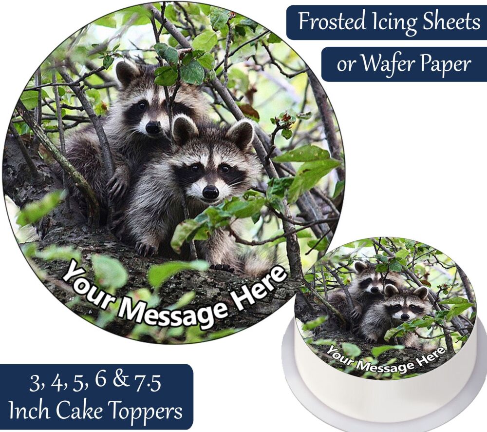 Raccoon Couple Personalised Cake Topper