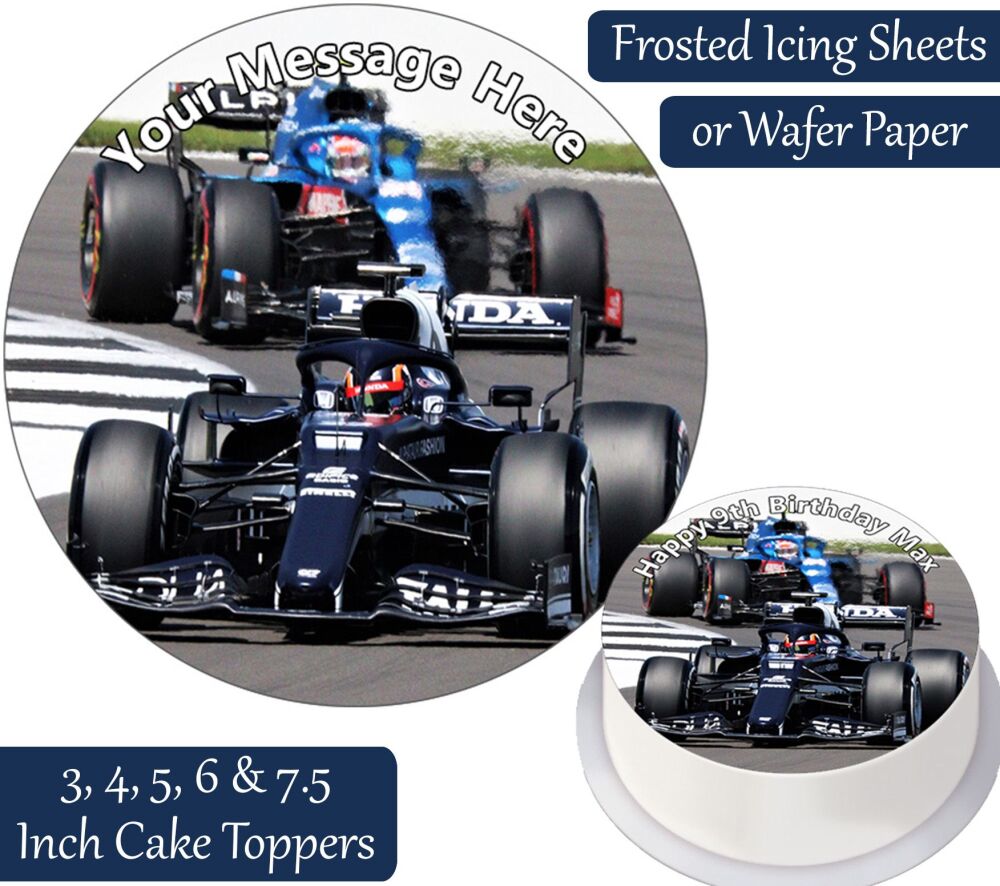 Racing Cars Personalised Cake Topper