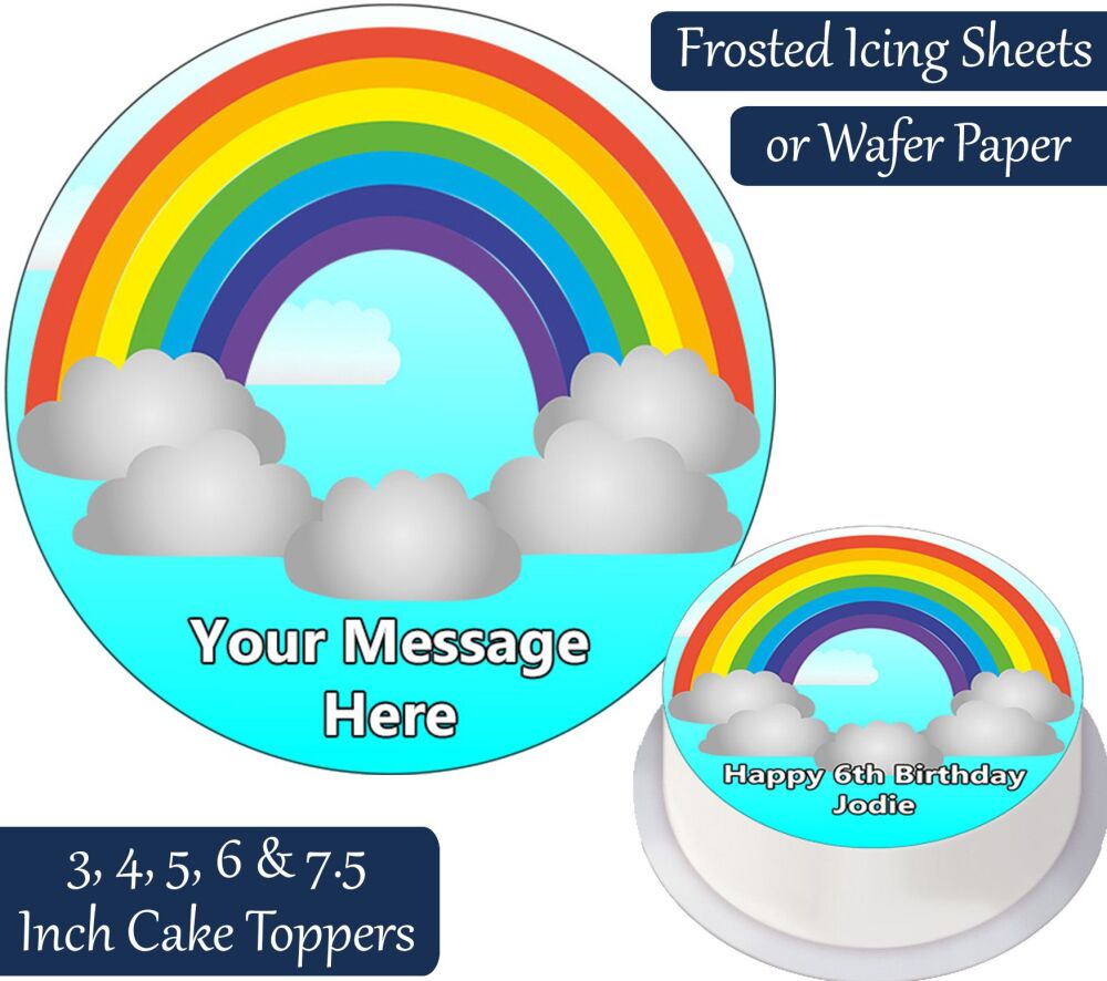 Rainbow Personalised Cake Topper