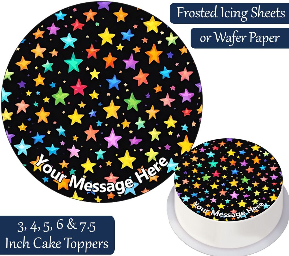 Rainbow Stars Personalised Cake Topper