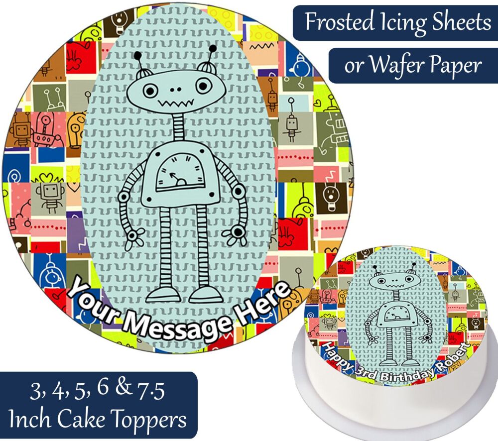 Robot Personalised Cake Topper