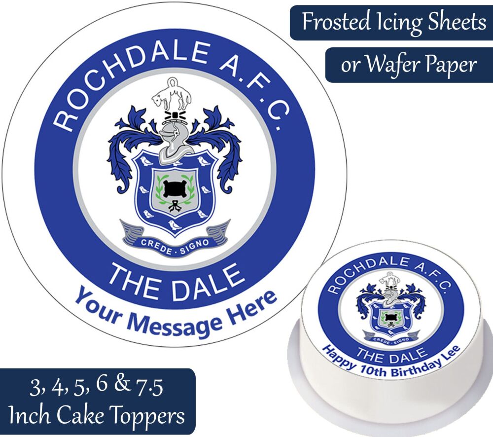 Rochdale AFC Football Personalised Cake Topper