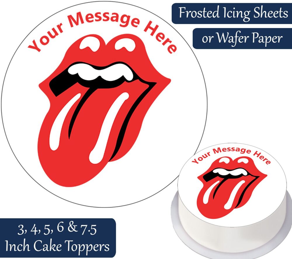Rolling Stones Lips Personalised Cake Topper