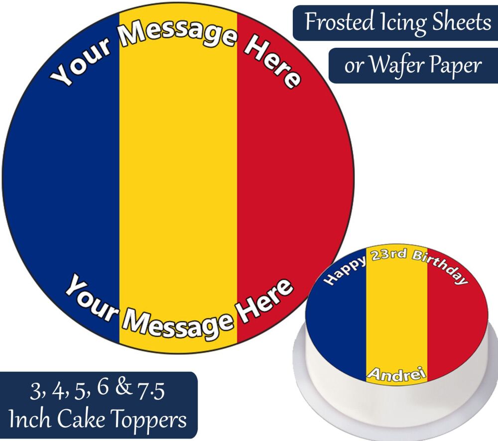 Romania Flag Personalised Cake Topper