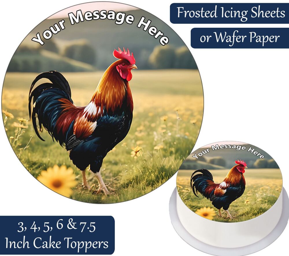 Rooster Personalised Cake Topper