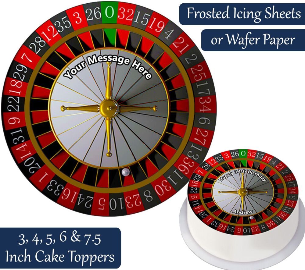 Roulette Wheel Personalised Cake Topper