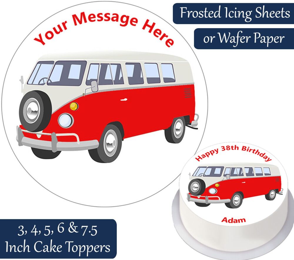 RV Camper Van Personalised Cake Topper