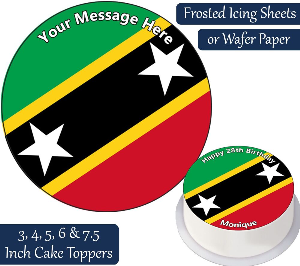 Saint Kitts & Nevis Flag Personalised Cake Topper