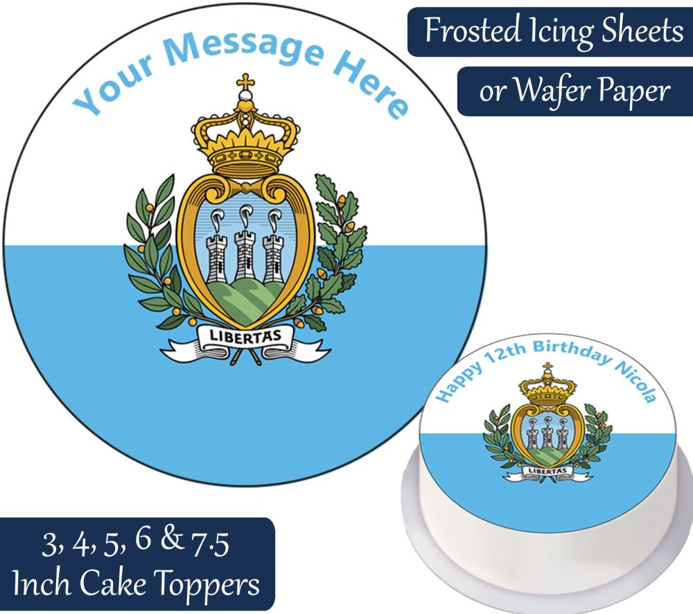 San Marino Flag Personalised Cake Topper